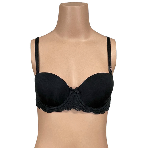 Victoria's Secret Dream Angels Multiway Demi Bra 32B Black Strapless Underwire - Picture 1 of 8